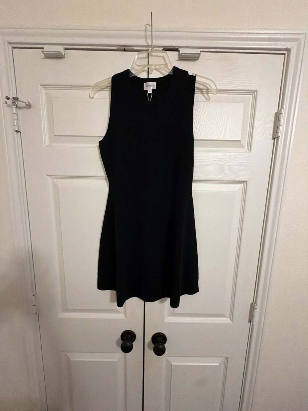 LOVELO Dress Size S Black Sleeveless Knit Mini Skater OD50720